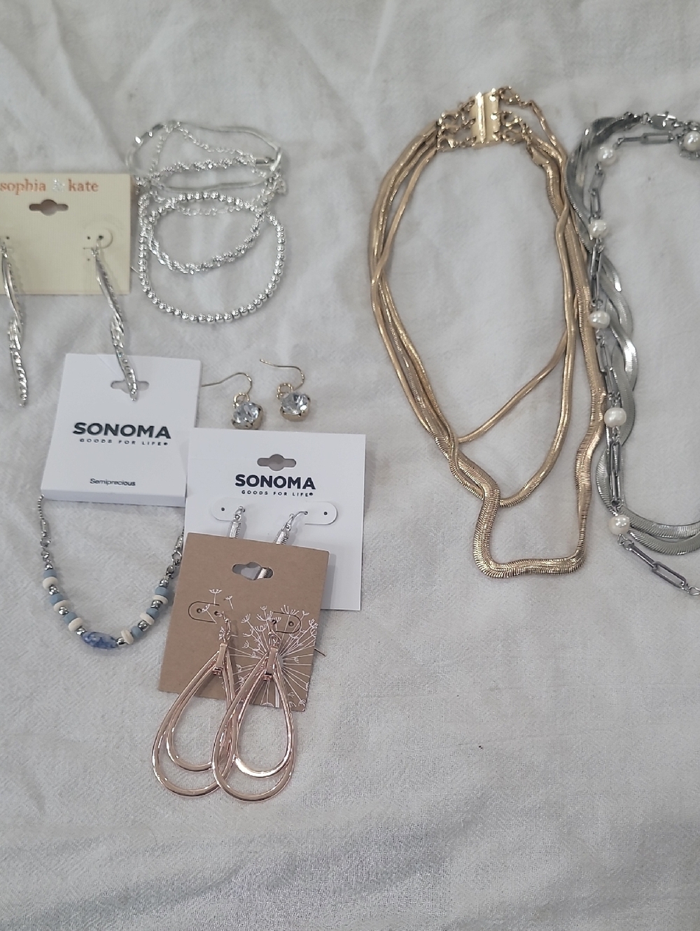 Gold-Tone Multi-Strand Statement Earrings and Neckpiece Lot